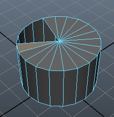 polygon cylinder with faces deleted