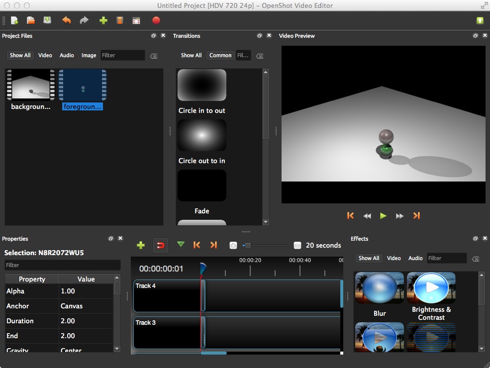drag movie files to tracks