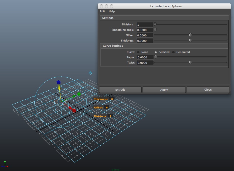 result extrude face tool
