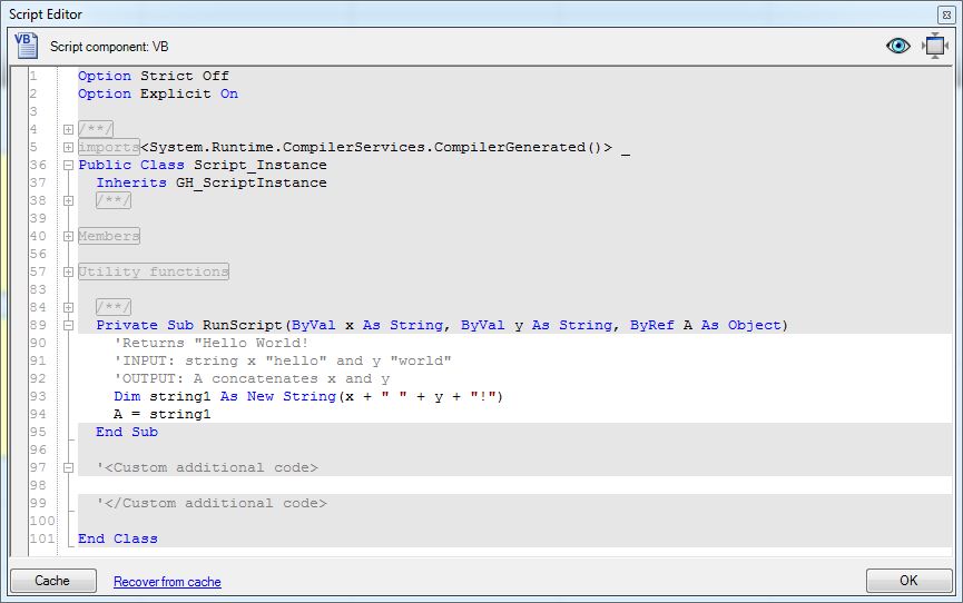add commment lines to VB script