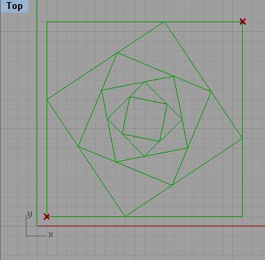 series of inner rotating polylines