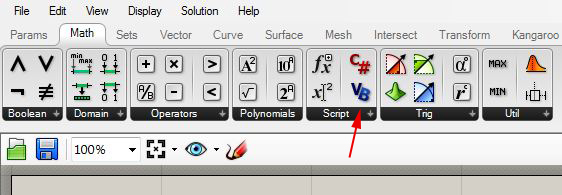 select VB script from math tab