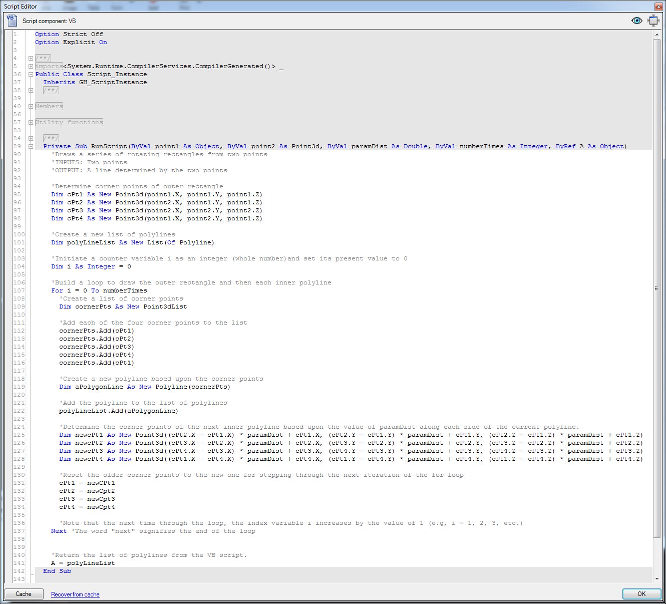 script editor for rotating polylines