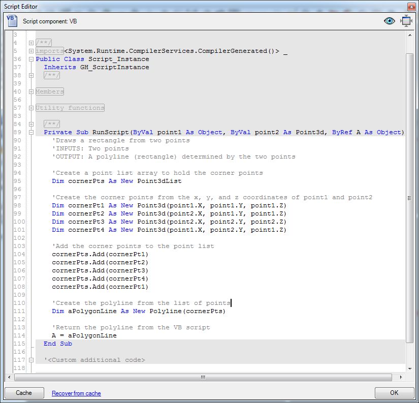 simple rectangle script editor
