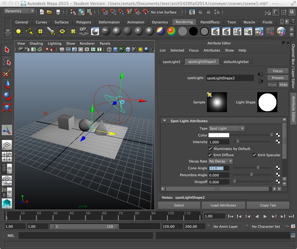 add point and spot light to model