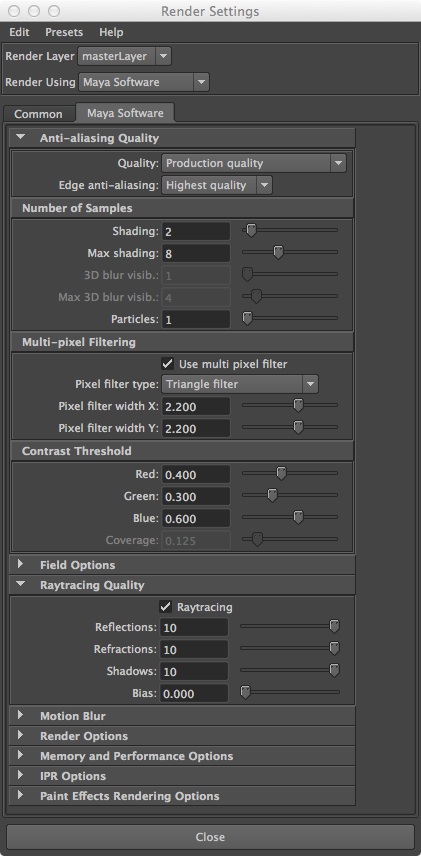 render settings setup