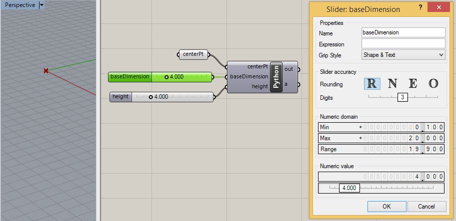 input parameters