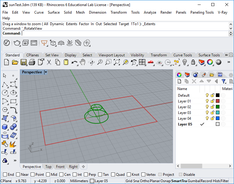 setup Rhino geometry