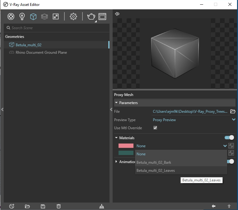 add leaf material to desciption
