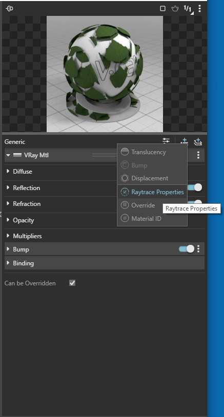 add raytrace properties