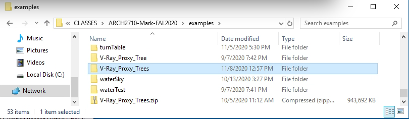 folder location on classes