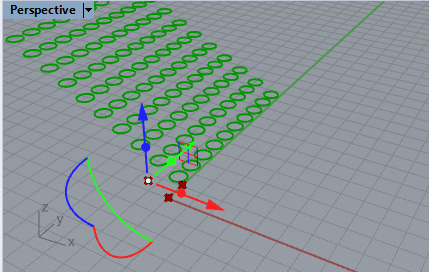 inclined array of circles