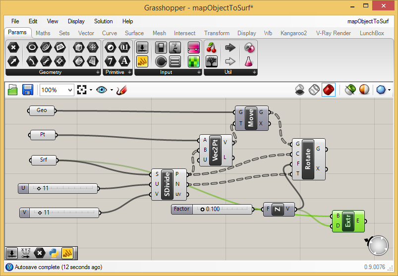 connect extrude components